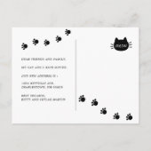 Black Kitty Cat White Moving Announcement Aankondigingskaart (Achterkant)