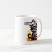 Black Kitty Kat | Happy Halloween Koffiemok (Voorkant rechts)