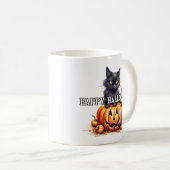 Black Kitty Kat | Happy Halloween Koffiemok (Voorkant rechts)