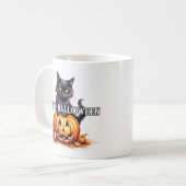 Black Kitty Kat | Happy Halloween Koffiemok (Voorkant links)
