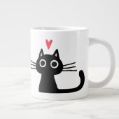 Black Kitty Kat met Valentijns Hart Grote Koffiekop (Rechts)