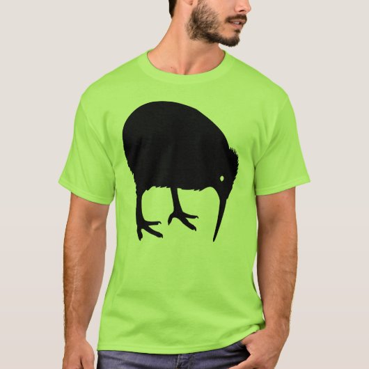Black Kiwi Bird Graphic T-shirt (Voorkant)