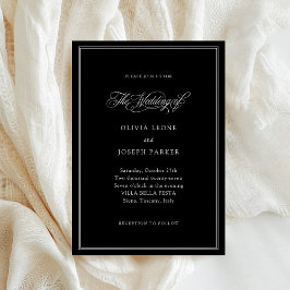 Black | Klassieke Italiaanse elegantie bruiloft Kaart