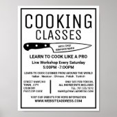 Black Knife, Gourmet, Cooking Classes Adverteren Poster (Voorkant)