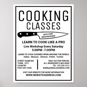 Black Knife, Gourmet, Cooking Classes Adverteren Poster
