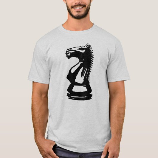 Black Knight Chess Piece T-shirt (Voorkant)