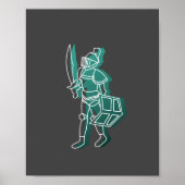 Black Knight Line Drawing Poster Runescape (Voorkant)