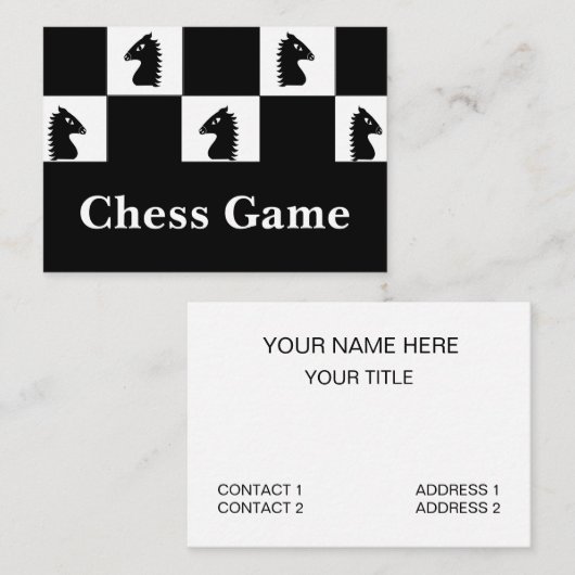 Black Knight Schaakspel Visitekaartje (Voorkant / Achterkant)