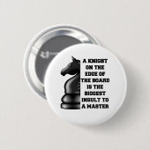 Black Knight Schaakstrategie Power Wisdom Master Ronde Button 5,7 Cm (Voorkant /achterkant)