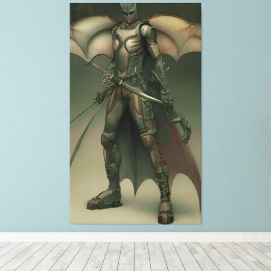 Black Knight Soldier Canvas Afdruk (Insitu (Houten vloer))
