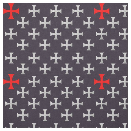 Black Knight Templar Masonic Silver Red vintage Stof (Swatch)