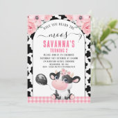 Black Koe Print Heb je de Moos Birthday gehoord Kaart (Staand voorkant)