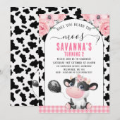 Black Koe Print Heb je de Moos Birthday gehoord Kaart (Voorkant / Achterkant)