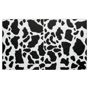 Black Koe Spots Animal Print Patroon Stof