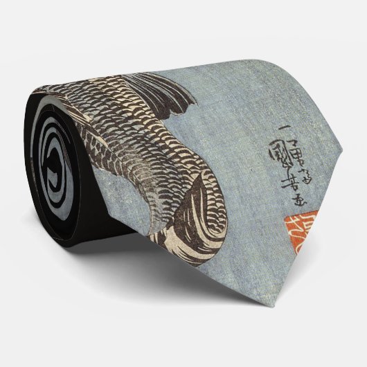 Black Koi Fish Stropdas (Opgerold)
