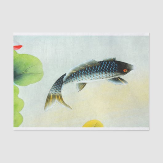 Black Koi Fish Tissue Paper Tissuepapier (Voorkant)