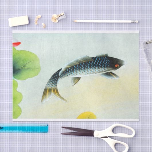 Black Koi Fish Tissue Paper Tissuepapier (Craft)