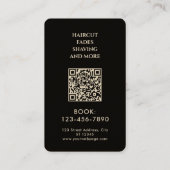 Black kraft Ace of spades barber shop Visitekaartje (Achterkant)