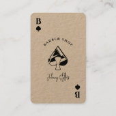 Black kraft Ace of spades barber shop Visitekaartje (Voorkant)