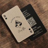 Black kraft Ace of spades barber shop Visitekaartje
