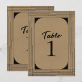 Black Kraft Minimal Modern Lines Tafelnummer (Voorkant / Achterkant)