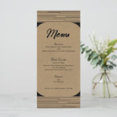 Black Kraft Minimal Modern Lines Wedding Menu (Staand voorkant)