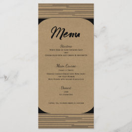 Black Kraft Minimal Modern Lines Wedding Menu