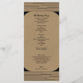 Black Kraft Minimal Moderne Lijnen Trouwprogramma Programmakaart (Achterkant)