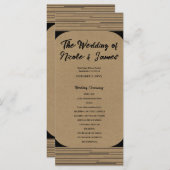 Black Kraft Minimal Moderne Lijnen Trouwprogramma Programmakaart (Voorkant / Achterkant)