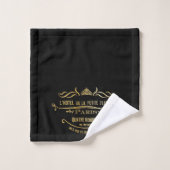 Black L "Hotel de La Petite Fleur Bathroom Towel" Bad Handdoek (Wasdoekje)