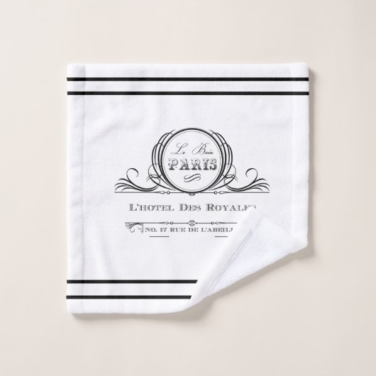 Black L’ hotel Des Royales Bathroom Towel Set Bad Handdoek (Wasdoekje)