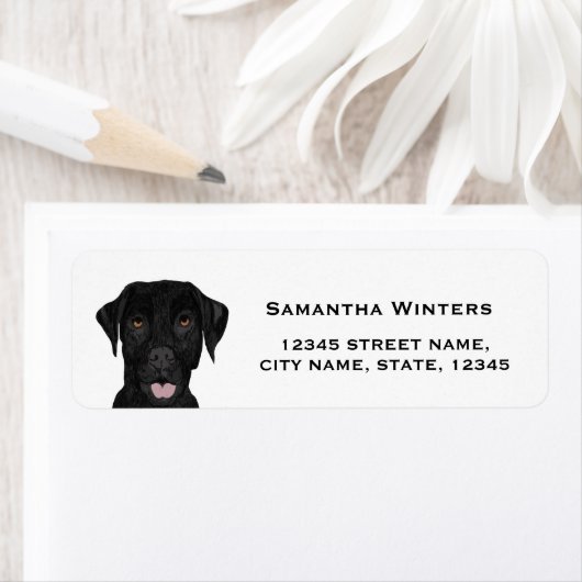 Black Lab-adreslabel voor retour Etiket (Insitu)