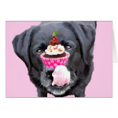 Black Lab All Occasion Kaart - Cupcake Kaarten - D (Voorkant Horizontaal)