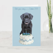 Black Lab All Occasion Kaart - Dog Cake Birthday (Voorkant)