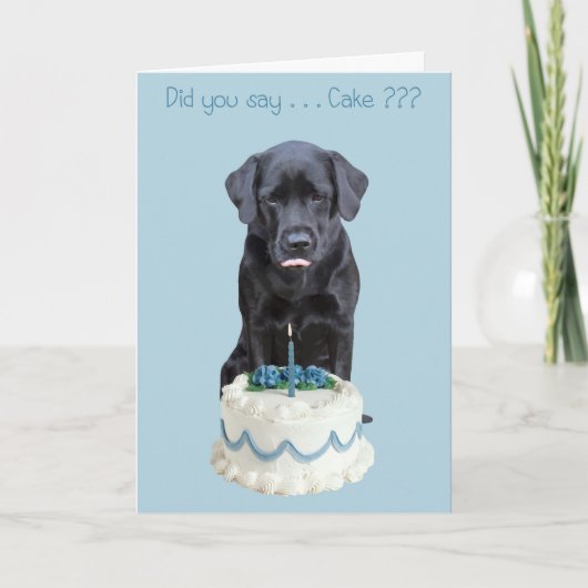 Black Lab All Occasion Kaart - Dog Cake Birthday (Voorkant)