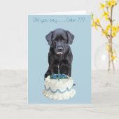 Black Lab All Occasion Kaart - Dog Cake Birthday (Gele Bloem)