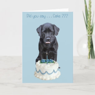 Black Lab All Occasion Kaart - Dog Cake Birthday