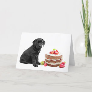 Black Lab All Occasion Kaart - Dog Cake Birthday