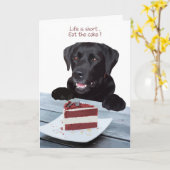 Black Lab All Occasion Kaart - Dog Cake Birthday (Gele Bloem)