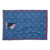 Black Lab American Flag Night Sky Kitchen Towel