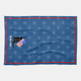 Black Lab American Flag Night Sky Kitchen Towel Theedoek