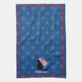 Black Lab American Flag Night Sky Kitchen Towel Theedoek (Verticaal)