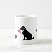 Black Lab American Flag Patriotic USA Coffee Mok (Center)
