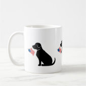Black Lab American Flag Patriotic USA Coffee Mok (Links)