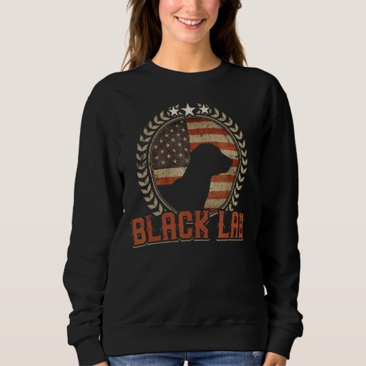 Black Lab American Flag Verenigde Staten Patriotic Trui (Voorkant)