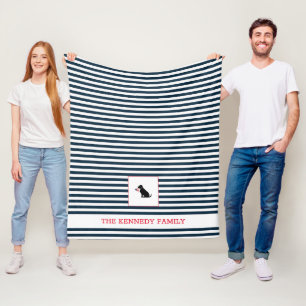 Black Lab Amerikaanse vlag FAMILIENAAM Patriottisc Fleece Deken