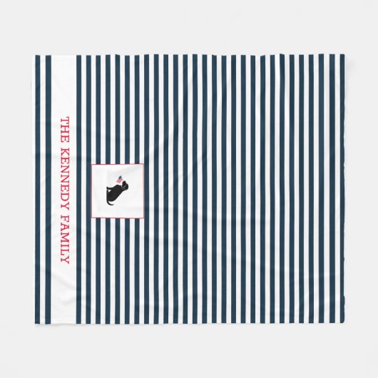 Black Lab Amerikaanse vlag FAMILIENAAM Patriottisc Fleece Deken (Voorkant (Horizontaal))