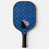 Black Lab Amerikaanse vlag nacht pickleball peddel Pickleball Paddle (Achterkant)