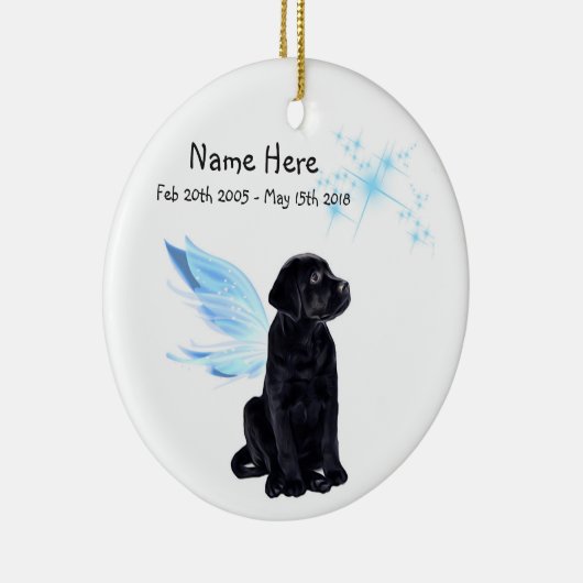Black Lab Angel - kerstgedenkteken - Ornament (Rechts)