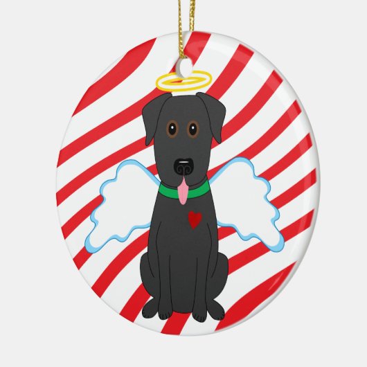 Black Lab Angel Kersthond Ornament (Links)